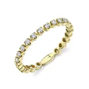 14K Gold 0.18 Carat Round Diamond Floating Wedding Band