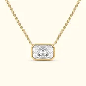 2.00 CTW Bezel-Set Radiant-Cut Lab-Grown Diamond Necklace