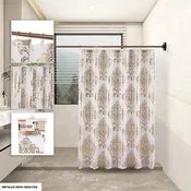 13 PC METALLIC SEDONA SHOWER CURTAIN-(ASSORT CASE PACK 24 ITEM PER CASE 6 EACH DESIGN)