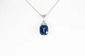 Amazing Sapphire-Blue Kyanite &amp; Diamond Pendant