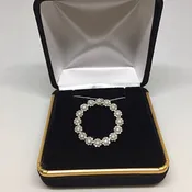 10K White Gold Pendant with Diamonds