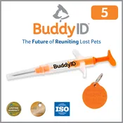5 PACK Buddy ID Mini Microchip - 134kHZ ISO Microchip