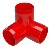 1-1/2 in. 3-Way PVC Elbow Fitting, Furniture Grade  - Red