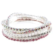 5 Piece Stretch Bracelets  - Cotton Candy Pink
