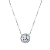14k Gold Diamond Halo Pendant Necklace
