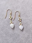 Larimar and Moonstone clover drop earring #5218-L-G — Michelle Pressler Jewelry