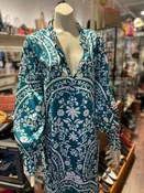 Andres Otalora seafoam Blend Floral Longsleeve maxi Dress, Size M/L