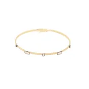 14k Yellow Gold Natural Diamond Oval Bangle Bracelet