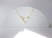 acute triangle necklace gold f