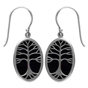 (241SDK) Dark Shell Tree of Life Earring