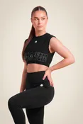 Albion Oversized Crop Top - Black