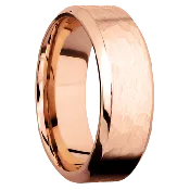 14K Rose Gold with Hammer , Polish Finish