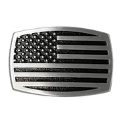 American Flag Brushed Metal Western Buckle