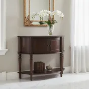 Brown Traditional Wood Console Table