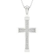 10K  0.05ct Diamond Cross Pendant