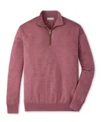 Autumn Crest Suede Trim 1/4 Zip Sweater Dusty Rose