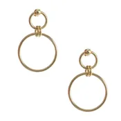 Gold Double Hoops