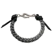 Sterling Silver and Leather Vertebrae Bracelet