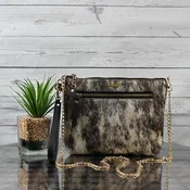Becca Crossbody/Clutch Large (Salt & Pepper Hair-on Hide)