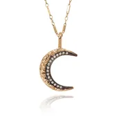 Art Nouveau Moon with Diamonds