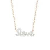 14K Classy Rose and White Gold  Love Design Necklace V0146