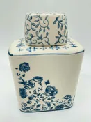 2 pc Blue/White Mud Pie Urn