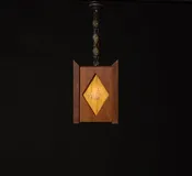 1930S AMSTERDAM SCHOOL WOODEN PENDANT LIGHT