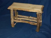 Aspen End Table with Spindle Shelf and Aspen Log Edge