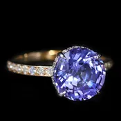 14K Gold 3.73 Carat Tanzanite and Diamond Ring