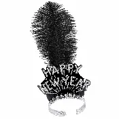Black & Silver Happy New Year Tiara with Plume