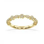 1.50ctw 14k Yellow Gold Alternating Marquise and Round Band