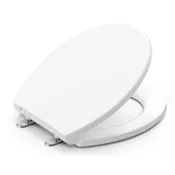 Topseat Plus Toilet Seat with Magic Hinge, Plastic, Round, White