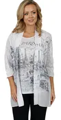 Impulse California Eiffel in Love Printed Cardigan Set