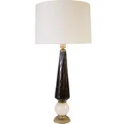 Pair of Black & White Murano Lamps