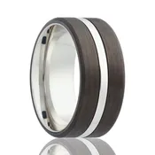 Cobalt & Carbon Fiber 8Mm Wide Ring Size 12
