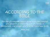 ACCORDING TO THE BIBLE