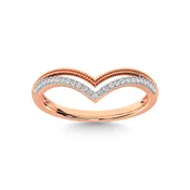 10K Rose Gold Diamond 1/6 Ct.Tw. Chevron Band