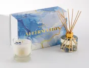 Aluminate Life - Affirmation: Crystal-Infused Candle & Reed Diffuser Gift Set