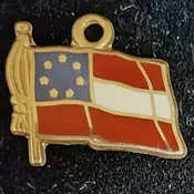 14 K Gold CS First National Flag 7 Stars Charm