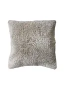 20" Square Cotton Tufted Pillow w/ Chambray Back - Sage