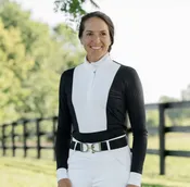 70degrees Bib Long Sleeve Show Shirt – Black / White