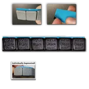1/2oz Black Stick-on Weights on Blue Easy-Peel Tape