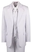 Boys Communion Slim Fit Suit with Religious Cross Neck Tie