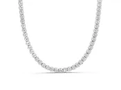 10K White Gold 4.66 Carat E VS Round Diamond Tennis Necklace with Four-Prong Setting