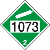 1073 OXYGEN REFRIGERATED CRYOGENIC LIQUID – CLASS 2 DOT PLACARD