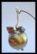 24 karat Gold Pig ornament — Welcome to Santa Barbara Glassblowing Studio