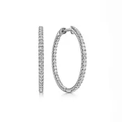 1 inch Inside Out Diamond Hoops
