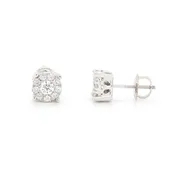 0.58ctw Diamond Cluster Earrings in 14K White Gold