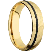 10K Yellow Gold + Hammer , Hammer Finish