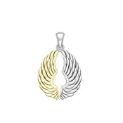 14 Karat Gold Plated on Sterling Silver Angel Wings Pendant
